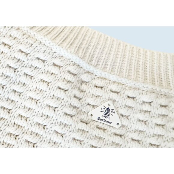 BARBOUR Merseyside Striped Textured Crew Neck Sweater Size 8 - Picture 7 of 8